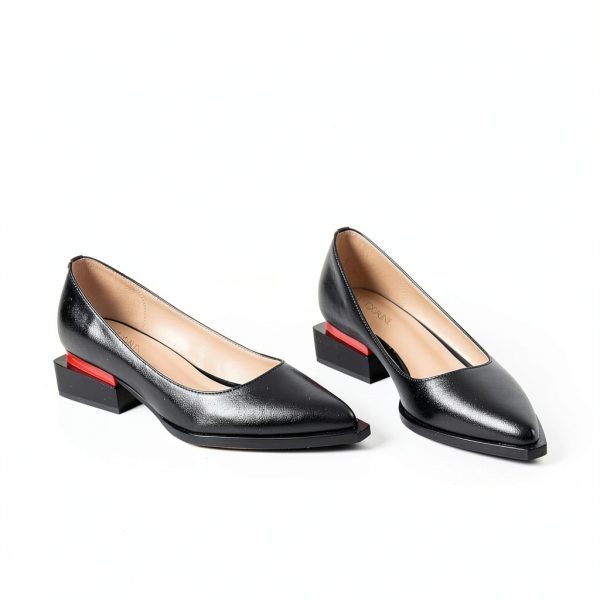 LingxiaUne Womens Pumps Pointed Toe Low Heel Dress Shoes-6