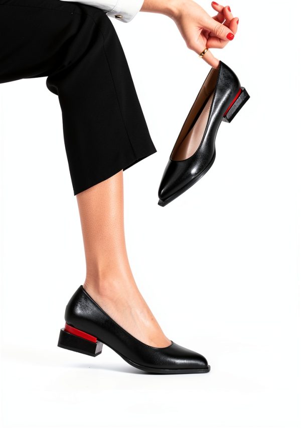 LingxiaUne Womens Pumps Pointed Toe Low Heel Dress Shoes-5