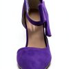 Women Pumps Stiletto Heel Pointed Toe Detachable Bowknot-5