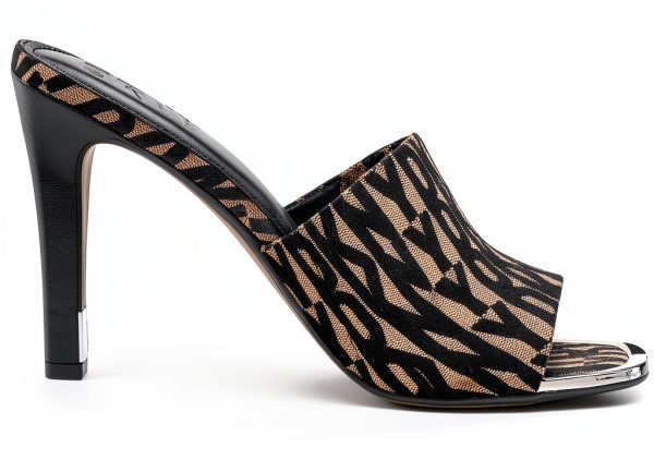 DKNY Womens Heeled Sandals Black Eggnog Casual Luxury Style-5