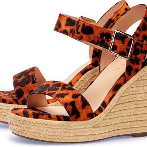 Womens Wedge Sandals Ankle Strap Platform Heel Summer-0