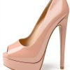MERUMOTE Womens Pumps Peep Toe Platform Heels Party-0