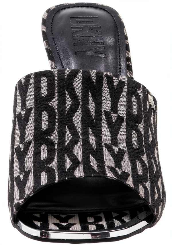 DKNY Womens Heeled Sandals Black Eggnog Casual Luxury Style-1