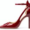 Pavo Womens Pumps Pointed Toe Ankle Strap High Heel Shoes-1