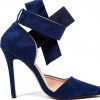 CS-3374 Womens Pumps Stiletto Heel Pointed Toe Bowknot-4