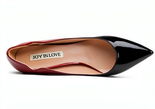 Pavo Womens Stiletto Pumps Patent Leather V-Cut Ankle-2