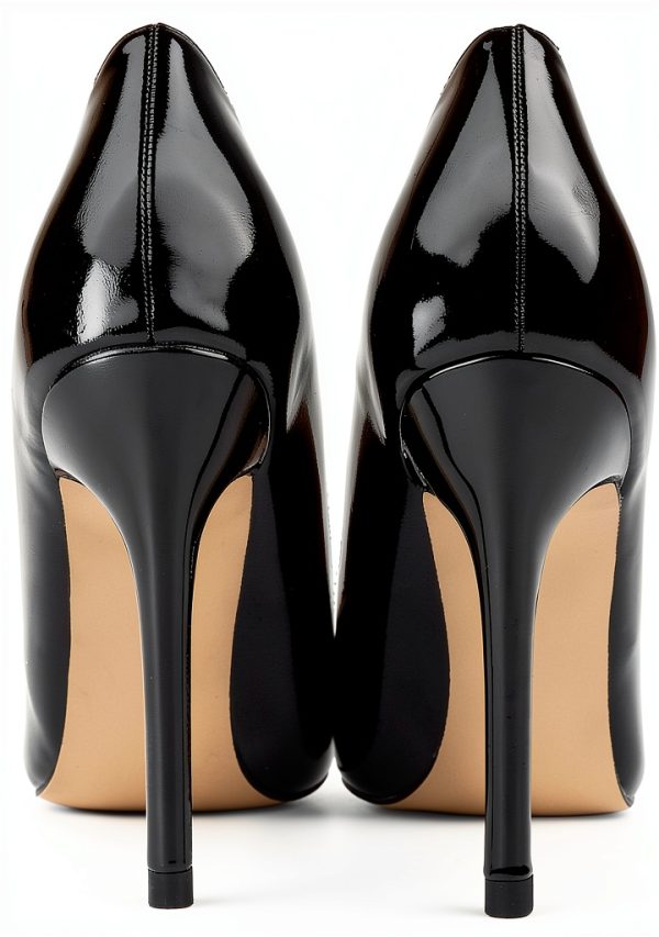 Pavo Womens Stiletto Pumps Black Patent 3.5 Inch Heel-4