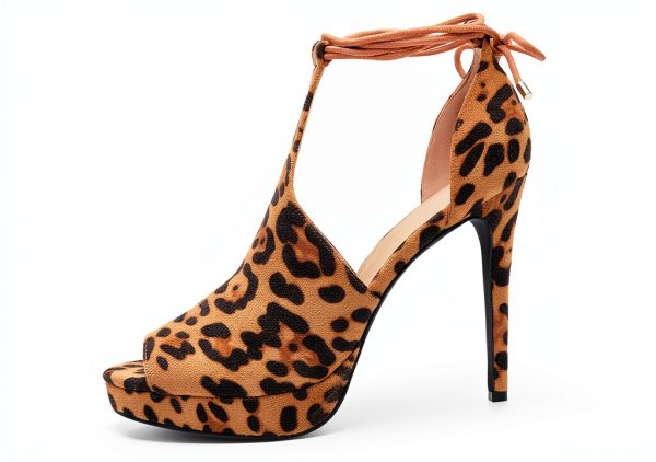 Women Heeled Sandals Faux Leather Lace Up Ankle Strap-2