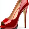 MERUMOTE Womens Pumps Peep Toe Platform Heels Party Shoes-5