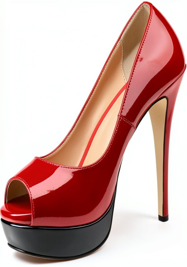 MERUMOTE Womens Pumps Peep Toe Platform Heels Party Shoes-5