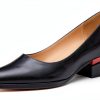 LingxiaUne Womens Pumps Pointed Toe Low Heel Dress Shoes-0