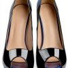 Womens Pumps Blue Black Heels 12cm Height Comfort Fit-5