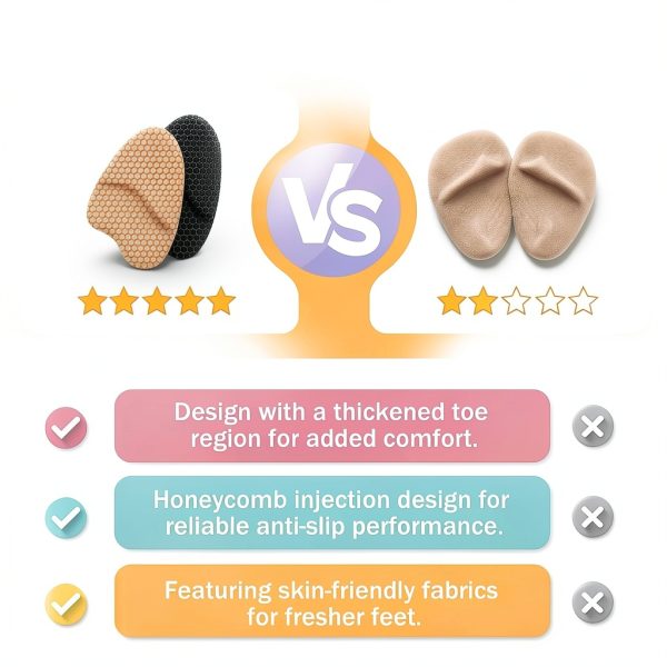 ZAIWOO Ball of Foot Cushions Gel Suede Non Slip Design-4