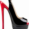 MERUMOTE Womens Pumps 6 Inch Heels Peep Toe Platform-2