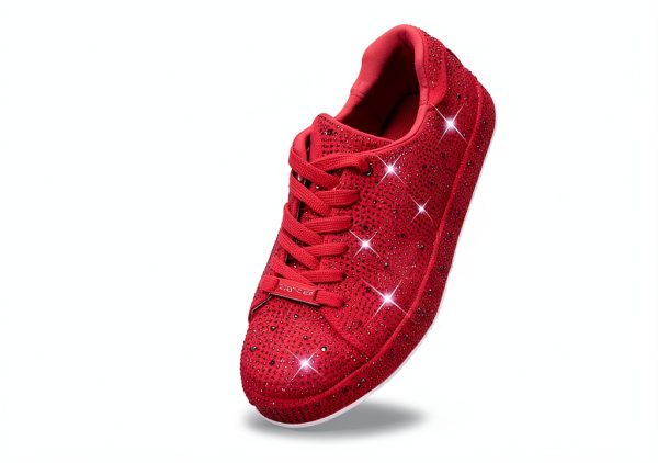 Rhinestone Sneakers Womens Sparkly Mesh Fashion Shoes-3