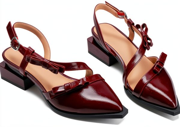 LingxiaUne Womens Slingback Pumps Pointed Toe Low Heel Flats-3