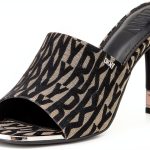 DKNY Womens Heeled Sandals Black Eggnog Casual Luxury Style-0