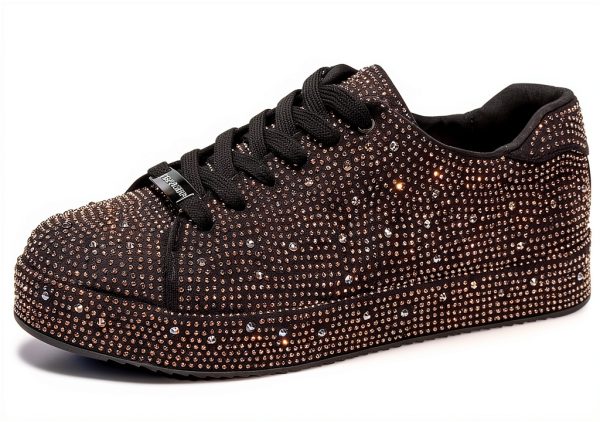 Rhinestone Sneakers Womens Sparkly Mesh Fashion Shoes-0