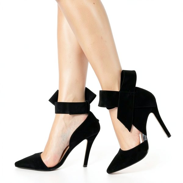 CS-3374 Womens Pumps Stiletto Heel Pointed Toe Bowknot-1