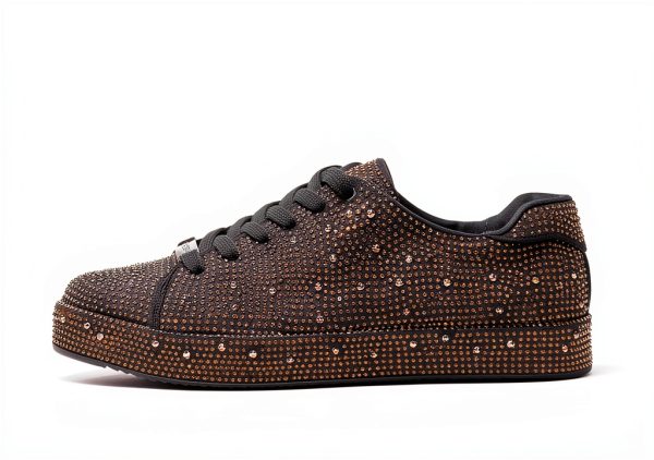 Rhinestone Sneakers Womens Sparkly Mesh Fashion Shoes-3