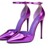 Womens Rhinestone Pumps Ankle Strap Heels Pointed Toe-0