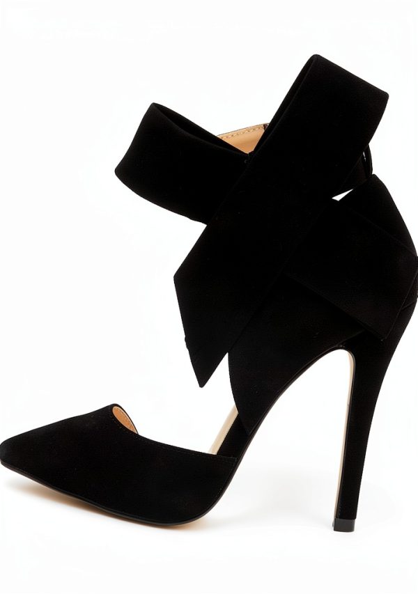 CS-3374 Womens Pumps Stiletto Heel Pointed Toe Bowknot-3