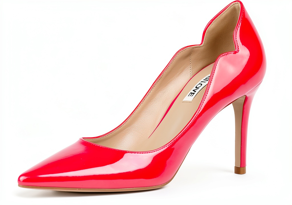 Womens patent leather pumps in multiple colors on a neutral background