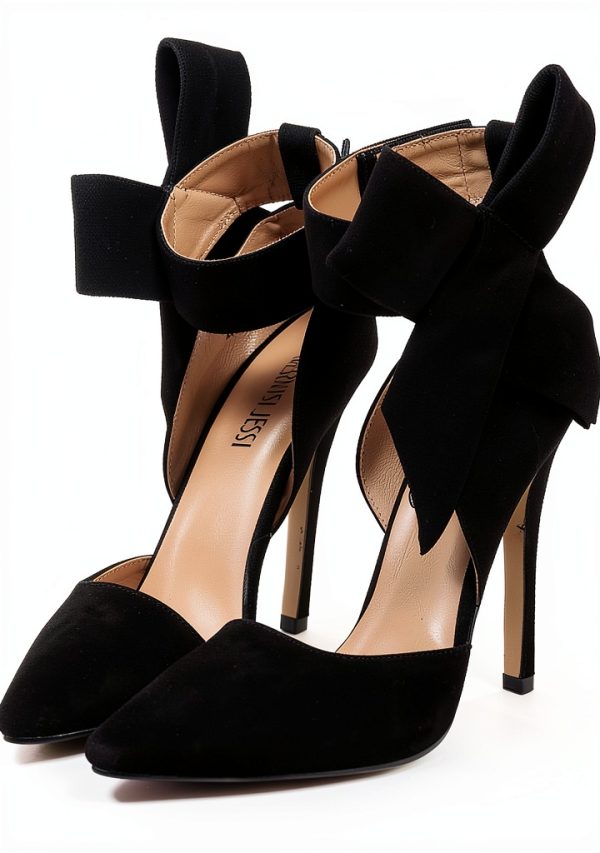 CS-3374 Womens Pumps Stiletto Heel Pointed Toe Bowknot-4