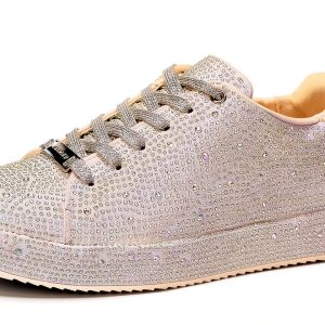 Rhinestone Sneakers Womens Sparkly Mesh Fashion Shoes-0