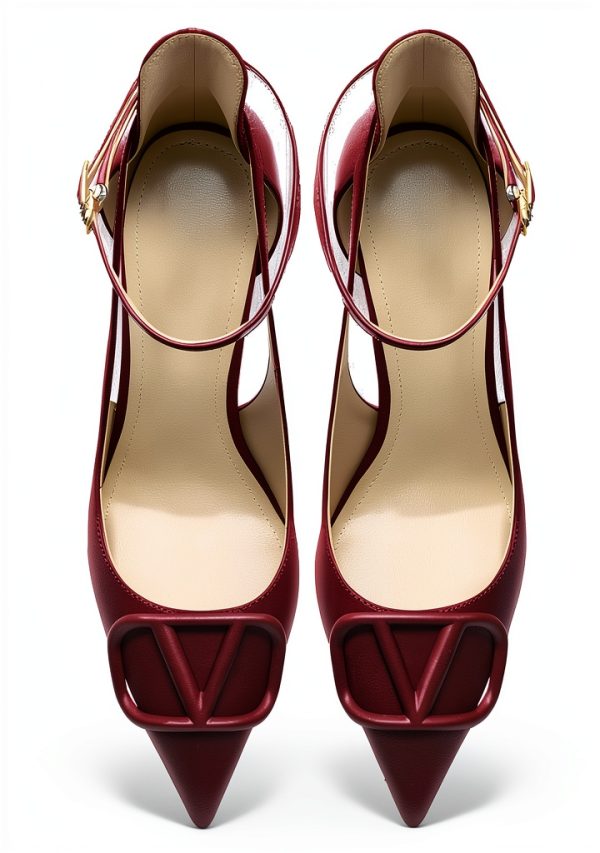 Pavo Womens Pumps Pointed Toe Ankle Strap High Heel Shoes-5