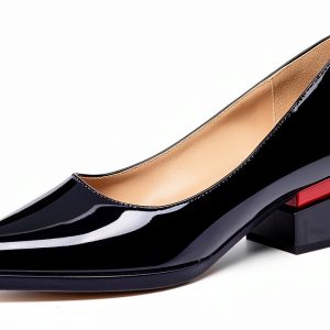 LingxiaUne Womens Pumps Pointed Toe Low Heel Dress Shoes-0