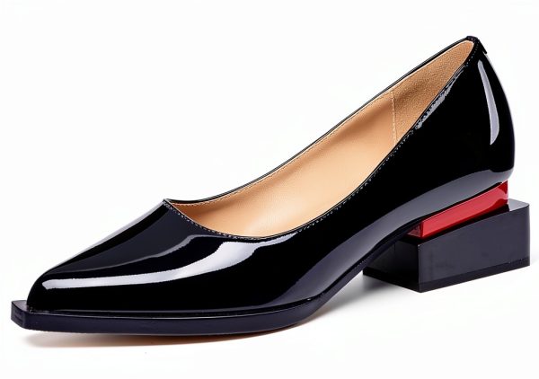 LingxiaUne Womens Pumps Pointed Toe Low Heel Dress Shoes-0