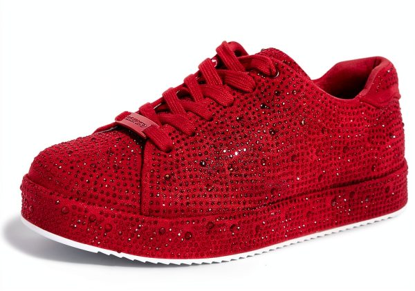 Rhinestone Sneakers Womens Sparkly Mesh Fashion Shoes-0