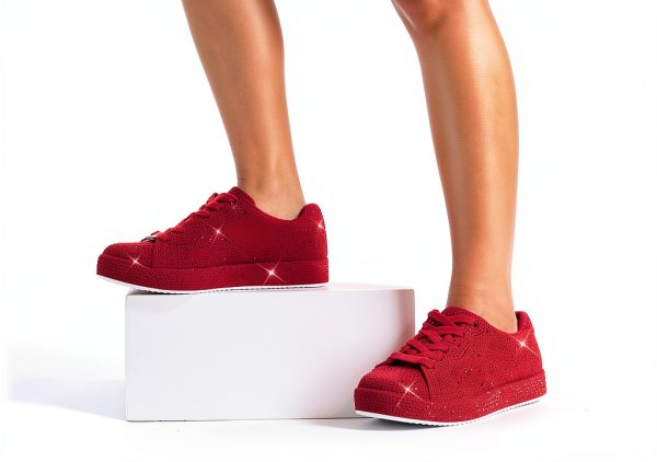 Rhinestone Sneakers Womens Sparkly Mesh Fashion Shoes-8