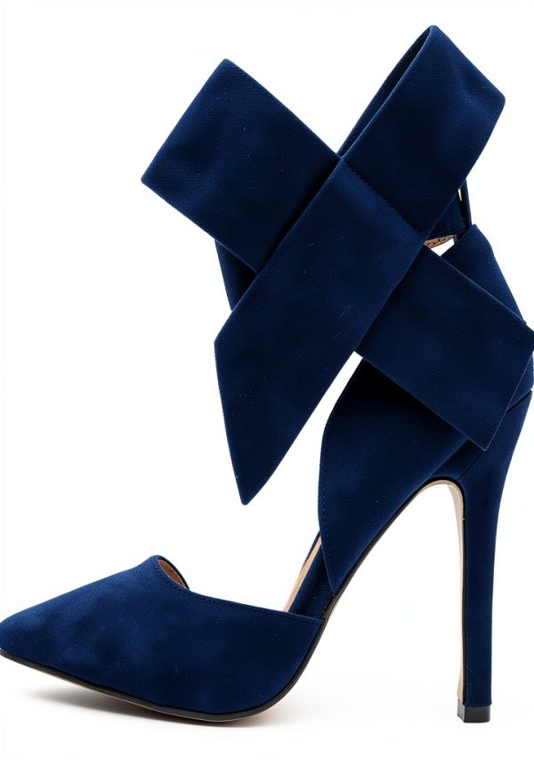 CS-3374 Womens Pumps Stiletto Heel Pointed Toe Bowknot-2