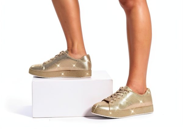 Rhinestone Sneakers Womens Sparkly Mesh Fashion Shoes-8