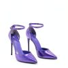 Womens Rhinestone Pumps Ankle Strap Heels Pointed Toe-3