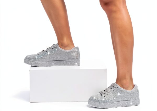 Rhinestone Sneakers Womens Sparkly Mesh Fashion Shoes-6