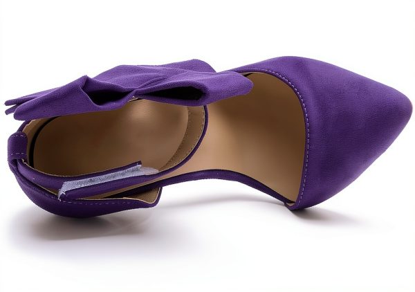 Women Pumps Stiletto Heel Pointed Toe Detachable Bowknot-3