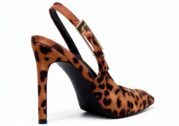 Coutgo Womens Slingback Pumps Patent Leather Stiletto Heel-3