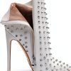 COLETER Womens Stiletto Ankle Boots Pointed Toe Rivets-3