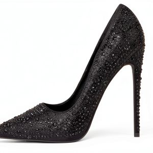 Rhinestone High Heels Womens Sparkling Pumps 4.7 Inch Heel-0