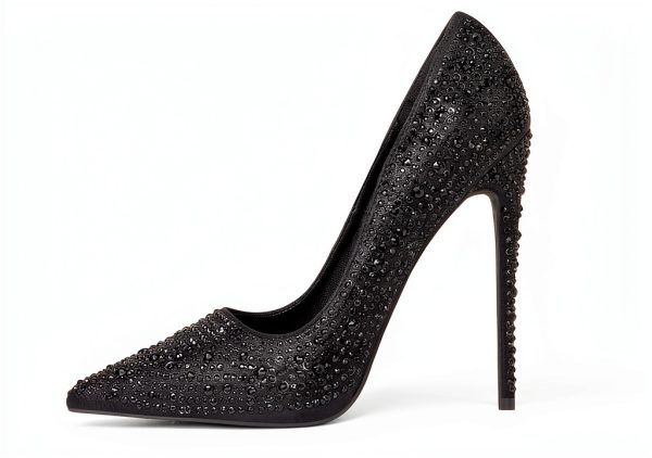 Rhinestone High Heels Womens Sparkling Pumps 4.7 Inch Heel-0