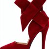 CS-3374 Womens Pumps Stiletto Heel Pointed Toe Bowknot-2