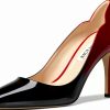 Pavo Womens Stiletto Pumps Patent Leather V-Cut Ankle-0