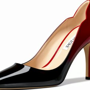Pavo Womens Stiletto Pumps Patent Leather V-Cut Ankle-0