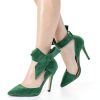 Women Pumps Stiletto Heel Bowknot Detachable Fashion Shoes-2