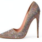 Rhinestone High Heels Womens Sparkling Pumps 4.7 Inch Heel-0