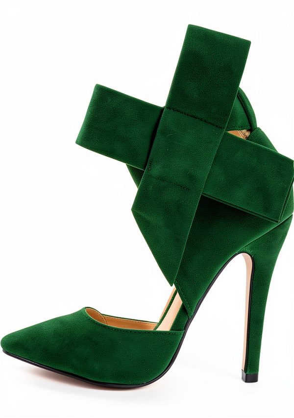 Women Pumps Stiletto Heel Bowknot Detachable Fashion Shoes-3