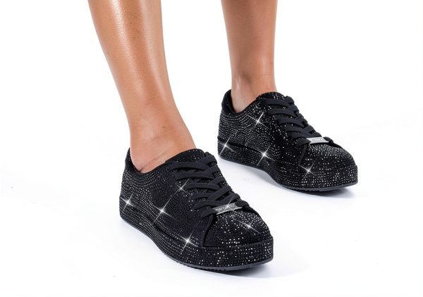 Rhinestone Sneakers Women Sparkly Mesh Fashion Shoes-1